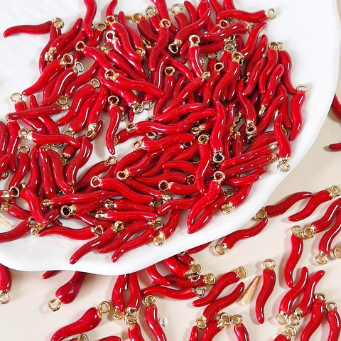 Simulation Chili Vegetable Alloy Enamel Pendants DIY Jewelry Accessories For Necklace Earrings Making Sweet Food Charm
