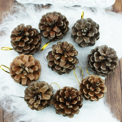 Naturholz Kiefernzapfen Ornamente Rustikale Kiefernzapfen Mit Aufhängeschnur Für Weihnachtsbaum Girlande Kranz DIY Deko