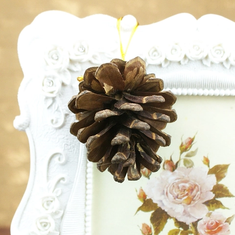 Naturholz Kiefernzapfen Ornamente Rustikale Kiefernzapfen Mit Aufhängeschnur Für Weihnachtsbaum Girlande Kranz DIY Deko