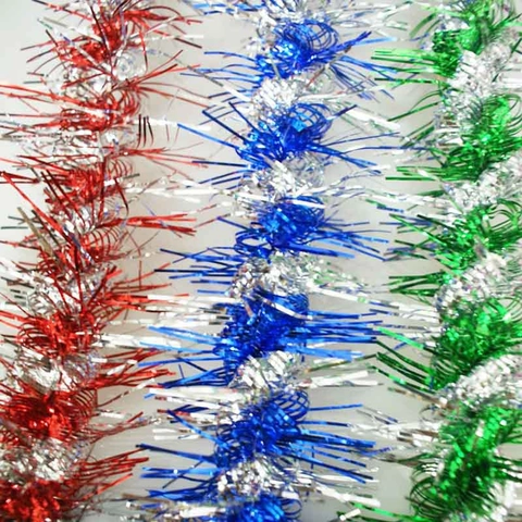 Ghirlanda di Tinsel di Natale Metallica Per Decorazione Albero Di Natale Matrimonio Compleanno Festa Colorata Lucida