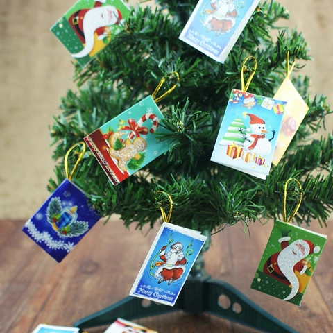 Cartellini Regalo Appesi per Albero di Natale Pacchetto in Blocco Babbo Natale Pupazzo di Neve Omino di Pan di Zenzero con Cordino