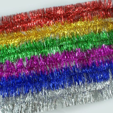 Glänzende Metallische PVC Tinsel Girlande Band Für Weihnachtsbaum Hochzeit Party Zimmer Dekoration Festliche Hängende Ornament