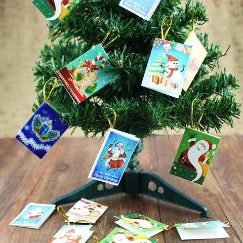 Cartellini Regalo Appesi per Albero di Natale Pacchetto in Blocco Babbo Natale Pupazzo di Neve Omino di Pan di Zenzero con Cordino