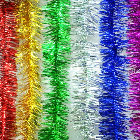 Glänzende Metallische PVC Tinsel Girlande Band Für Weihnachtsbaum Hochzeit Party Zimmer Dekoration Festliche Hängende Ornament