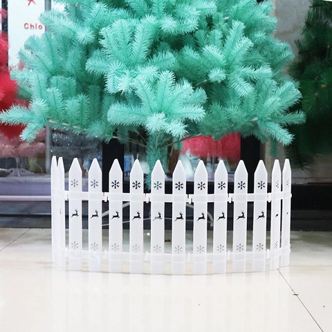 Recinzione a Incastro in Plastica Bianca per Decorazione Base Albero di Natale Renna Fiocco di Neve Intagliato Recinzione