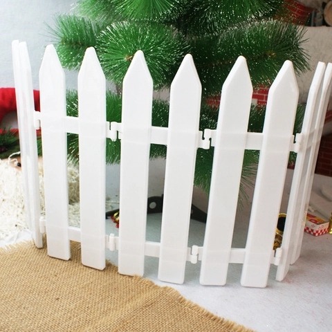 Recinzione a Incastro in Plastica Bianca per Decorazione Base Albero di Natale Renna Fiocco di Neve Intagliato Recinzione