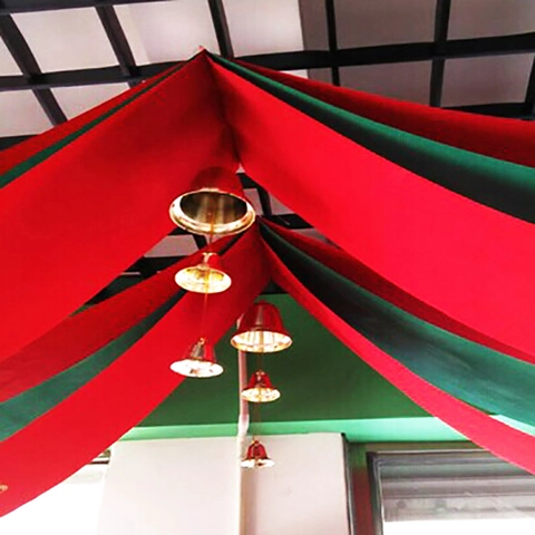 Bandiera Sospesa a Soffitto Merry Christmas Glitter Con Campane Rossa Verde per Decorazioni Natalizie Feste Casa Centri