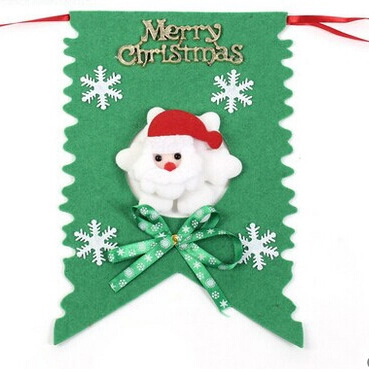 Weihnachten Dekorative Hängeflaggen Rot Grün Schwalbenschwanz Banner Mit 3D Weihnachtsmann Schneeflocken Merry Christmas Girlande