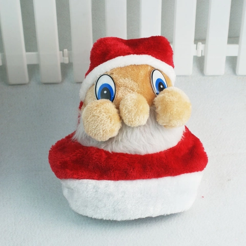 Cappello di Natale con Volto di Babbo Natale 3D in Morbido Peluche Decorativo per Feste di Natale Adulti Bambini Accessorio Festivo