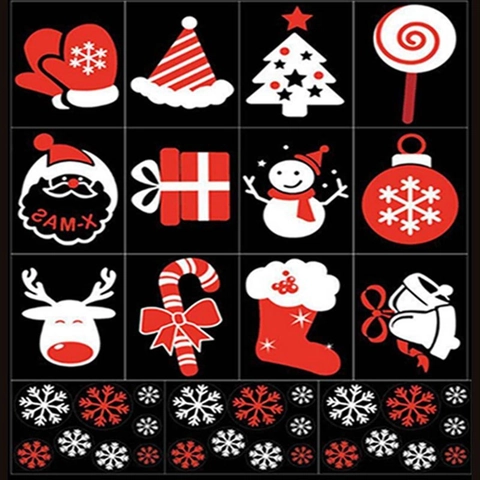 Kerst Sneeuwvlok Statische Vensterstickers PVC Feestelijke Rendier Kerstman Glas Decoratie Voor Etalage Huis Ornament
