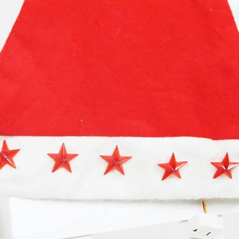 Cappello di Natale Con Luce LED Pentagramma Rosso Cappello Stella per Festa Decorazione Natalizia Regalo Fatto a Mano in Tessuto Non Tessuto