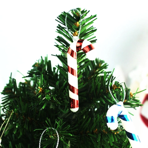 Christmas Tree Candy Cane Ornaments PVC Spiral Striped Hanging Decorations For Holiday Party Home Decor Festive Supplies