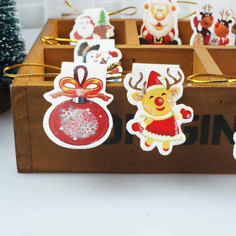 Biglietti d'Auguri Natalizi a Forma Irregolare Etichette Regalo in Cartone con Brillantini Ornamenti Appesi per Decorazione Festa Albero