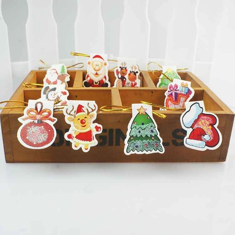 Biglietti d'Auguri Natalizi a Forma Irregolare Etichette Regalo in Cartone con Brillantini Ornamenti Appesi per Decorazione Festa Albero