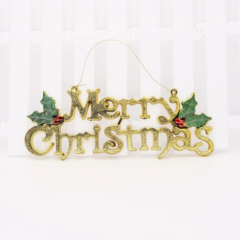 Ciondolo Decorativo 3D Merry Christmas In Plastica Oro Argento Segnale Lettere Decorazione Da Appendere Per Albero Di Natale Casa Festa