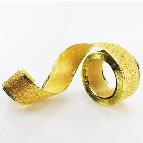 Weihnachten Gold Glitzer Band Für Geschenkverpackung Weihnachtsbaum Deko Handgefertigte DIY Basteln Glitzernde Party Bänder