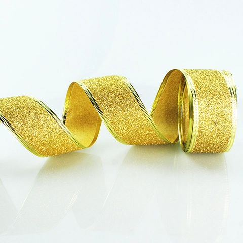Weihnachten Gold Glitzer Band Für Geschenkverpackung Weihnachtsbaum Deko Handgefertigte DIY Basteln Glitzernde Party Bänder