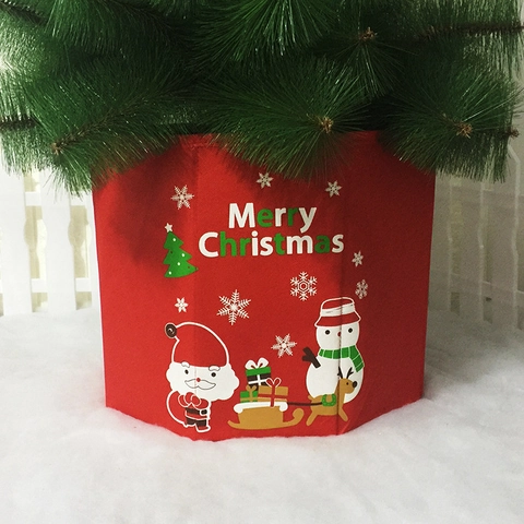 Gonna per Albero di Natale in Tessuto non Tessuto Base per Albero di Natale per Casa Con Babbo Natale Pupazzo di Neve Stampe Rosso