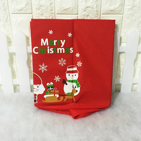 Gonna per Albero di Natale in Tessuto non Tessuto Base per Albero di Natale per Casa Con Babbo Natale Pupazzo di Neve Stampe Rosso