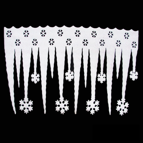 Weißer Schaumstoff Weihnachten Eiszapfen Schneeflocke Fensterdekoration Glitzer Winterwunderland Szene Requisiten Für Feiertagsparty Heimdekor