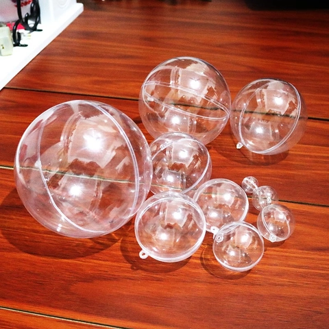 Sfera di Natale in Plastica Trasparente Riempibile Sfera Acrilica Cava per Decorazione Albero Fai da Te Bomboniere