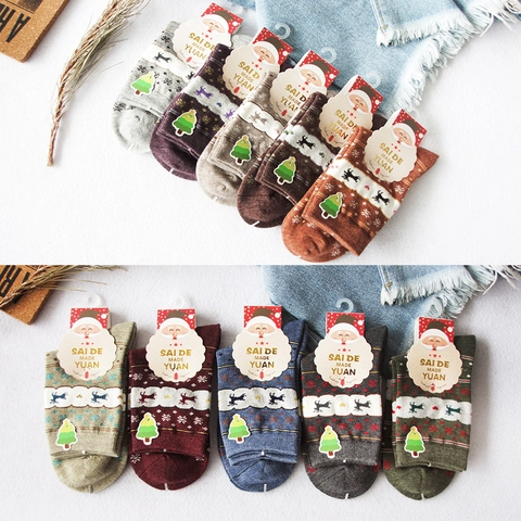 Weihnachten Baumwolle Crew Socken Für Damen Herren Weihnachtsmann Rentier Schneemann Muster Warme Mittelhoch Strick Socken Geschenk
