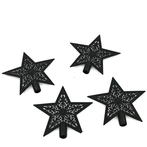 Schwarzer Weihnachtsbaumspitze Stern Vintage Hohl Filigran Design Kunststoff Stern Für Halloween Weihnachten Home Party Deko