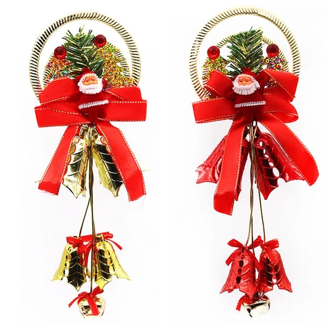 Weihnachtsmann Weihnachtsanhänger Mit Glocken Und Schleife Für Festliche Hausdeko Baum Tür Wand Dekoration