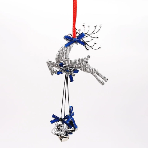 Christmas Reindeer Bell Hanging Decoration Merry Christmas Deer Ornament For Christmas Tree Wreath Home Party Decor