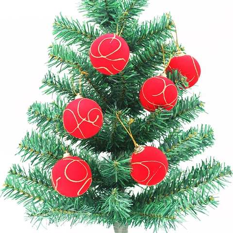 Rote Weihnachtskugeln Beflockung PVC Hängende Ornamente Mit Goldenem Glitzerwirbelmuster Für Weihnachtsbaum Dekor Holiday Party Zubehör