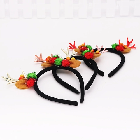 Kerst Rendier Gewei Hoofdband Met Oren Pompons Bessen Feestelijke Party Haaraccessoires Voor Vrouwen Kinderen Volwassenen