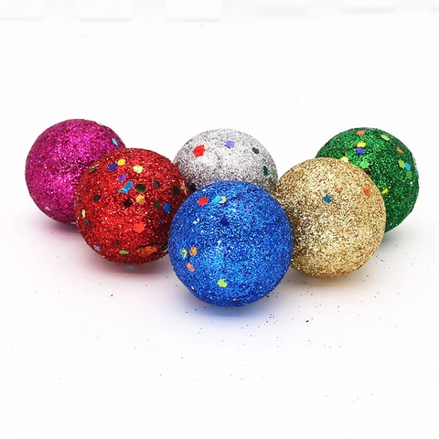 Glitzer Weihnachtsbaumschmuck Schaumstoff Schneeball Pailletten Anhänger Für Feiertag Festival Party Home Dekoration Mehrfarbige Funkelnde Kugel