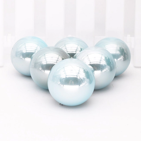 Palle di Natale Perla Artificialte Infrangibili in PVC Decorazioni Sospese per Albero per Feste Casa Ornamenti Blu Rosa