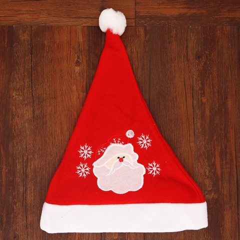 Cappello di Natale Ricamato di Alta Qualità Per Adulti Peluche Babbo Natale Pupazzo di Neve Renna Rosso Decorazione Festa