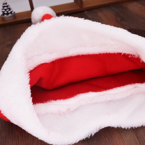 Gorro de Navidad de Felpa con Astas de Ciervo para Niños Adultos Rojo Blanco Suave Decorativo Fiesta Accesorio de Disfraz