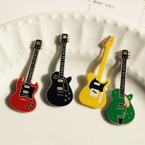 Acrylic Simulation Electric Guitar Pendant DIY Charm For Jewelry Making Rock Personality Instrument Earring Keychain Accessory