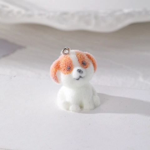Simpatici Ciondoli A Forma Di Cane In Resina Fioccata Per Creazione Di Gioielli Fai Da Te Accessori Per Portachiavi Cucciolo