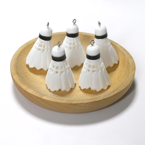 PVC Badminton Shaped Pendant For DIY Jewelry Making Findings Keychain Earring Accessory Sporty Style Mini Sports Ornament