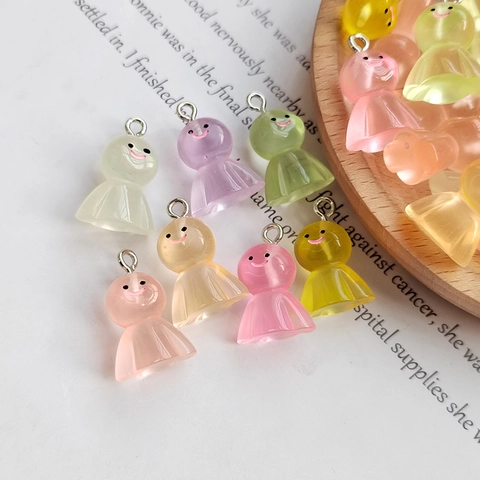 Mignon Pendentif en Résine Teru Teru Bozu Pour Fabrication de Bijoux DIY Couleur Bonbon Mini Charme Pour Boucles d'Oreilles
