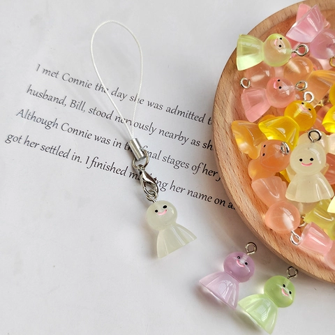 Mignon Pendentif en Résine Teru Teru Bozu Pour Fabrication de Bijoux DIY Couleur Bonbon Mini Charme Pour Boucles d'Oreilles