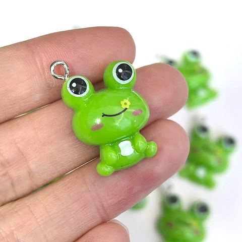 Cartoon Frog Resin Pendant DIY Jewelry Making Accessories For Earring Necklace Keychain Cute Animal Charm Handicraft Supplies