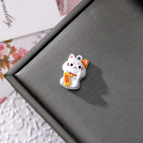 Cartoon Animal Alloy Pendant For Jewelry Making Lucky Cat Rabbit Duck Enamel Accessories For Earrings Necklaces Bracelets