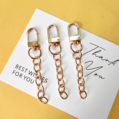 Alloy Swivel Lobster Clasp With Chain For DIY Keychain Bag Accessories Metal Connector Jewelry Findings Multi Color