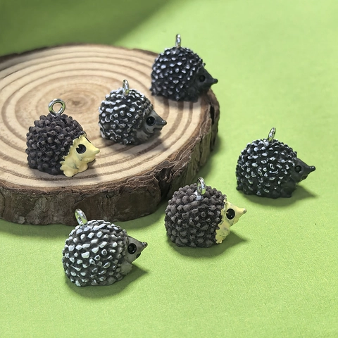 Cute Cartoon Hedgehog Resin Pendants Animal Shape DIY Jewelry Accessories For Earrings Necklace Making Fashion Charms