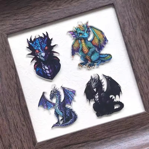 Fantasy Dragon Acrylic Pendants DIY Charms For Earrings Necklace Keychain Making Craft Jewelry Accessories Multiple Styles