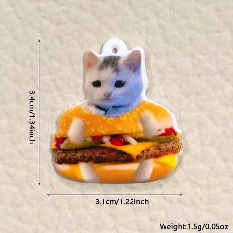DIY Acrylic Cartoon Animal Pendants For Jewelry Making Cute Hamster Cat Cow Duck Jellyfish Dog Keychain Accessories