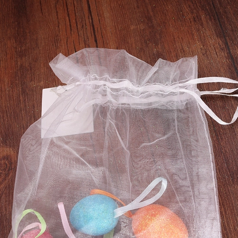 Colorful Easter Glitter Foam Decorative Hanging Eggs For Easter Party Home Decor Ornaments With Mesh Bag Multi Colors