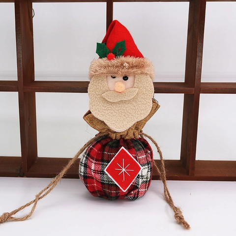 Weihnachten Karo Kordelzug Geschenktüte Weihnachtsmann Schneemann Rentier Muster Festliche Süßigkeitenbeutel Für Party Dekoration