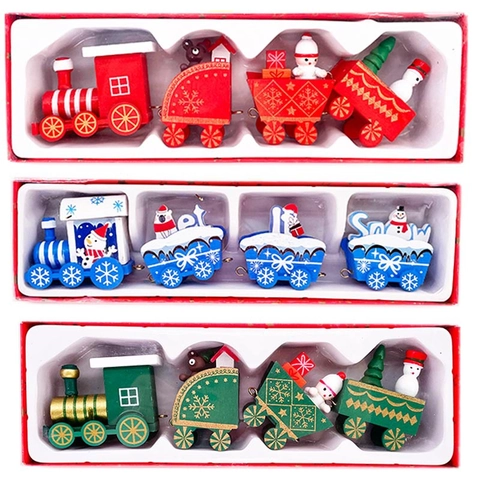 Weihnachtszug Aus Holz Handgefertigter Miniaturzug Dekoration Für Den Schreibtisch Schneemann Rentier Zug Spielzeug Heimdeko Geschenk