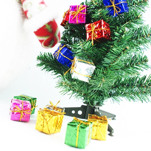 Scatole Regalo di Natale in Miniatura con Laser Olografico Colorate in Schiuma Decorazioni Appese per Albero di Natale Festa